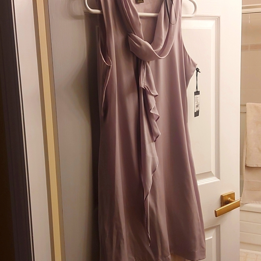 Silky feminine sleeveless dress